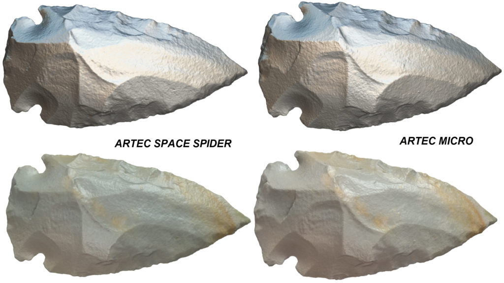Artec Space Spider and Artec Micro Arrowhead Comparison